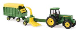 Miniatura Trator John Deere 4960 Com Vagão De Forragem 1/64