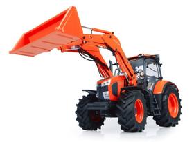Miniatura trator kubota m7-171 com pá carregadeira 1/32