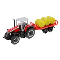 Miniatura Trator Massey Ferguson B5.265 C/ Reboque Feno - Maisto