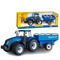 Miniatura Trator New Holland Agricu T8 Com Graneleiro - Usual Brinquedos