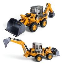 Miniatura Trator Retroescavadeira 1:70 Engenharia Coleção Construção