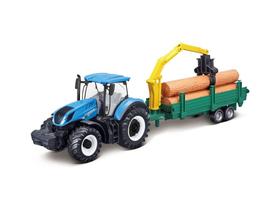 Miniatura Trator T7.315 Tractor Tree Forwarder New Holland 1/32 Farm Bburago 31655 Miniatura Trator T7.315 Tractor Tree Forwarder New Holland 1/32 Farm Bburago 31655
