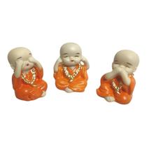 Miniatura Trio Buda Sabios Cego Mudo e Surdo de Porcelana La