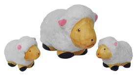 Miniatura Trio Familia Ovelha Enfeite Decoracao Ceramica