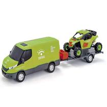 Miniatura VAN Brinquedo + Carrinho Sertoes Equipe RALLY Usual 631 Verde