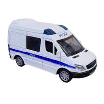 Miniatura Van Sprinter Mercedes Real 1:43 Metal e Fricção Police Branca