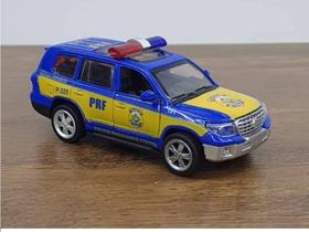 Miniatura Viatura Carro Policia Rodoviaria Federal Metal e Fricção Escala 1/36 Azul