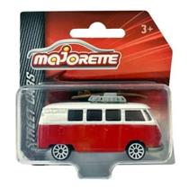 Miniatura Vokswagen T1 Kombi com Prancha Vermelha Street Cars Majorette 1:64 Miniatura Vokswagen T1 Kombi com Prancha Vermelha Street Cars Majorette 1:64