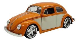 Miniatura Volkswagen Fusca 1959 Rebaixado Laranja Jada 1:24 Miniatura Volkswagen Fusca 1959 Rebaixado Laranja Jada 1:24