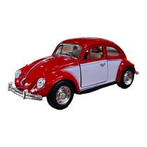 Miniatura Volkswagen Fusca 1967 Vermelho e Branco 1:32