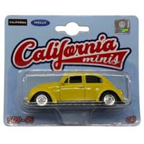 Miniatura Volkswagen Fusca Amarelo 1/64 California Minis
