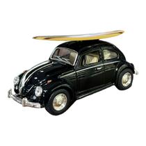 Miniatura Volkswagen Fusca Surf Preto Metal Kinsmart 1:32 Miniatura Volkswagen Fusca Surf Preto Metal Kinsmart 1:32
