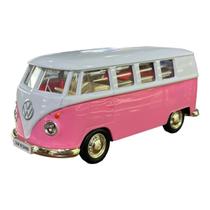 Miniatura Volkswagen Kombi Classic Rosa e Branco RMZ 1:32