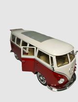 Miniatura Volkswagen Kombi T1 Bus 1963 Vermelho Welly 1/24 Miniatura Volkswagen Kombi T1 Bus 1963 Vermelho Welly 1/24