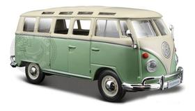 Miniatura Volkswagen Kombi Van Samba Verde Maisto 1/25