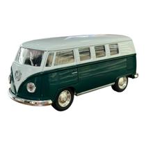 Miniatura Volkswagen Kombi Verde e Branco Kinsmart 1:32