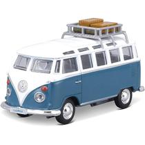 Miniatura Volkswagen Van "Samba" (Bagage Rack) 1/43 Azul Maisto 21237