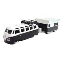 Miniatura Volkswagen Van Samba E Trailer 1/64 Tow e Gow Maisto 15368 Miniatura Volkswagen Van Samba E Trailer 1/64 Tow e Gow Maisto 15368