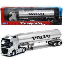 Miniatura Welly Caminhao Volvo FH 4x2 C/ Tanque Transporter 1/32 Die-Cast Prata Miniatura Welly Caminhao Volvo FH 4x2 C/ Tanque Transporter 1/32 Die-Cast Prata