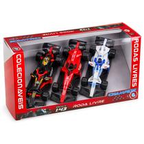 Miniaturas 3 Carrinhos De Fórmula 1 Miniatura F1 Escala 1:43 Brinquedo Rodas Livres