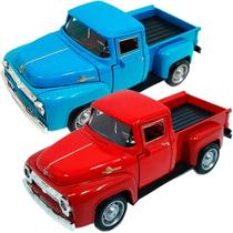 Miniaturas Camionete Carrinho Pickup F-100 Kit 2pçs Em Metal Miniaturas Camionete Carrinho Pickup F-100 Kit 2pçs Em Metal