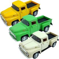 Miniaturas Carrinho Camionete Pickup F-100 Kit 3pçs Em Metal