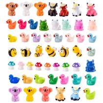 Miniaturas de animais em resina jrootouh 52 peças 2-5 cm