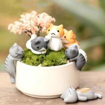 Miniaturas de Gato da Sorte - 6 Peças para Decoração de Bonsai