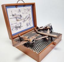 Miniaturas decorativa de 3 Aviões clássicos de época em metal