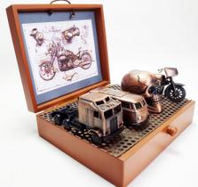 Miniaturas decorativas de época com Motos, Caminhão, Kombi e Caveira em metal - Captain Ship