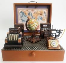 Miniaturas decorativas de Objetos Antigos do cotidiano em metal com Máquina Registradora - Captain Ship