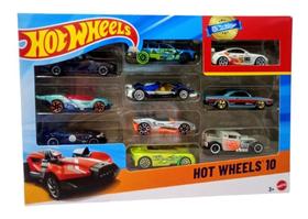 Miniaturas Hot Wheels 10 Carrinhos de Corrida Colecionáveis em Metal Sortidos Miniaturas Hot Wheels 10 Carrinhos de Corrida Colecionáveis em Metal Sortidos