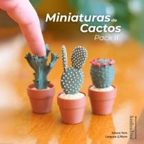 Miniaturas Kit 3 Vasinhos Suculentas Cactos Bonsai Plantas Artificial Miniaturas Colecionável