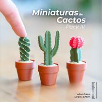 Miniaturas Kit 3 Vasinhos Suculentas Cactos Bonsai Plantas Artificial Miniaturas Colecionável