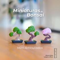 Miniaturas Kit 3 Vasinhos Suculentas Cactos Bonsai Plantas Artificial Miniaturas Colecionável
