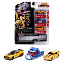 Miniaturas Pack 03 Nano Transformers 3 Bumblebee Optimus 4cm - Jada Toys
