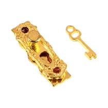Miniature Metal Door Knocker Set, Dollhouse Hardware, Acessórios Para Móveis, DIY, 1:12, 1 Conjunto