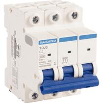 Minidisjuntor TDJ3 3 P 2 A 3 kA curva C Tramontina Minidisjuntor TDJ3 3 P 2 A 3 kA curva C Tramontina