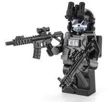 Minifigura Battle Brick CIA Ghost SAD/SOG Commando com 4 cm de altura Minifigura Battle Brick CIA Ghost SAD/SOG Commando com 4 cm de altura