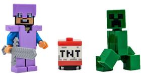 Minifigura de brinquedo LEGO Minecraft Steve com Creeper e TNT há mais de 6 anos Minifigura de brinquedo LEGO Minecraft Steve com Creeper e TNT há mais de 6 anos