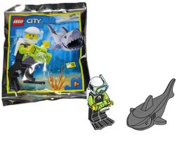 Minifigura LEGO City Male Diver em roupa de mergulho com câmera 60221