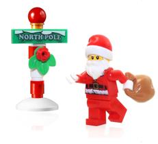 Minifigura LEGO Holiday Papai Noel com suporte para o Pólo Norte 2024