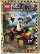 Minifigura LEGO Jurassic World Vic Hoskins com pacote de alumínio Buggy