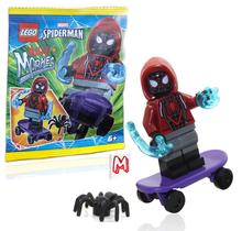 Minifigura LEGO Marvel Spider-Man Miles Morales com skate