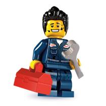 Minifiguras LEGO Series 6 Mechanic com acessórios e base de exibição