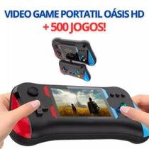 Minigame videogame portátil com controle e 500 jogos Presente Criança