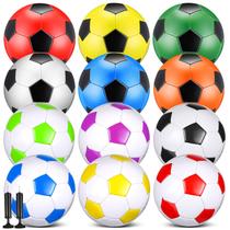 MiniInflat, 12 peças, tamanho 4 bolas de futebol de 20 cm com bombas MiniInflat, 12 peças, tamanho 4 bolas de futebol de 20 cm com bombas