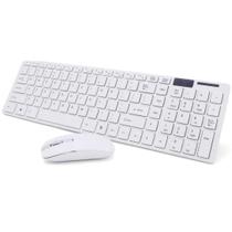 Minimalismo em Branco: Kit Teclado E Mouse Sem Fio Branco Wireless USB Ultra Slim