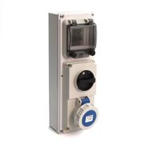 Mining Block Tomada com Bloqueio Mecânico e Proteção Elétrica Carcaça Termoplástica IP67 3(2P+T) 16A