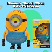 Minions Stuart Boneco Origem de Gru Fala 10 Frases 25cm
